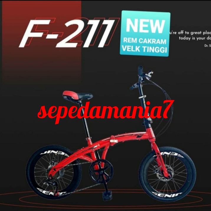 sepeda Lipat 20 Genio F-211 by UNITED 7 SPEED REM DISK CAKRAM