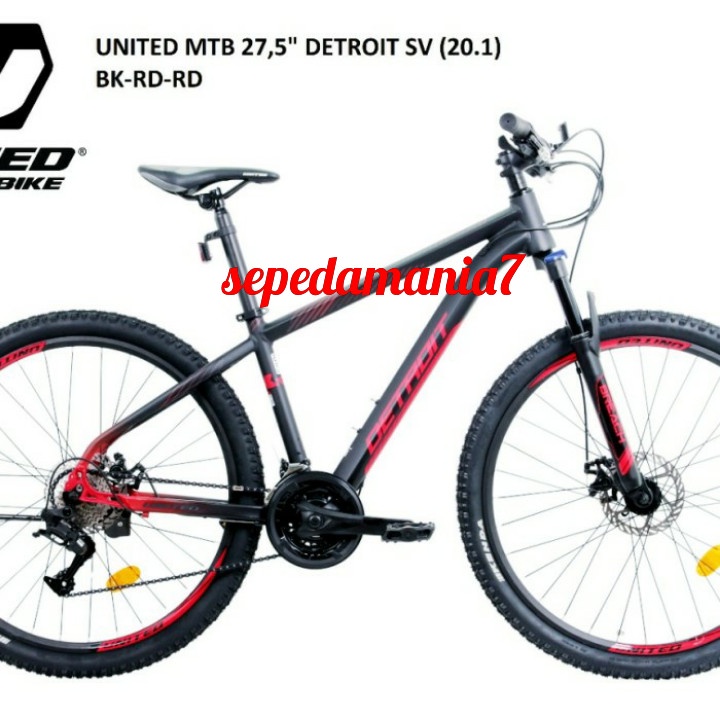 sepeda gunung 27,5" UNITED DETROIT SV ALLOY 24 SPEED MANTAP
