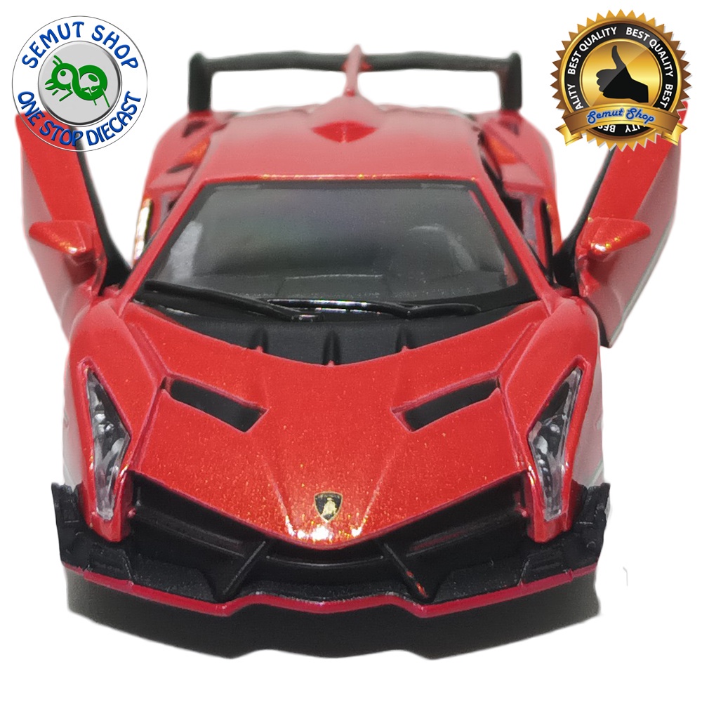 Kinsmart Lamborghini Veneno Miniatur Diecast Mobil Sport Lamborghini Veneno Polos
