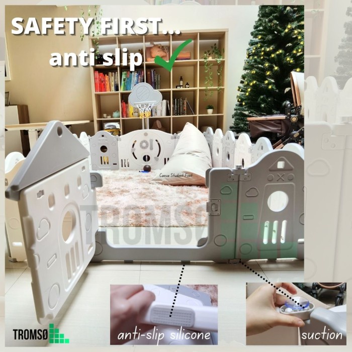 Tromso Pagar Lipat Bayi / Pagar Keamanan Anak / Baby Fence Castle