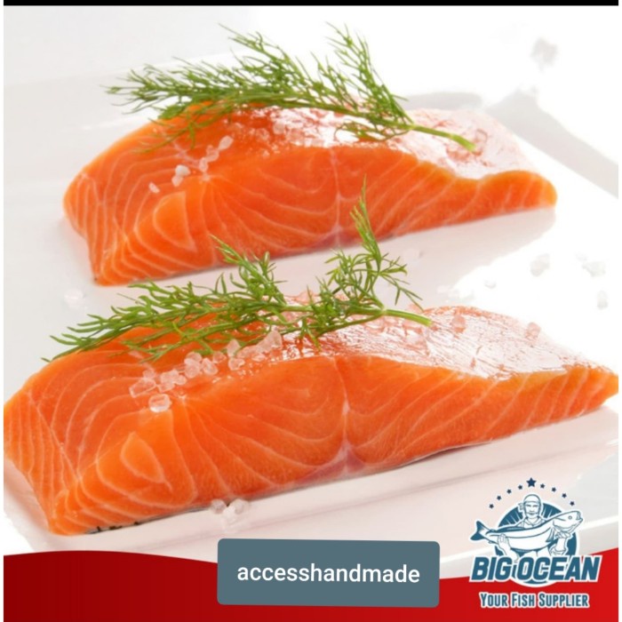 

Salmon fillet Norwey Sashi grade ikan beku frozen fish fresh garansi