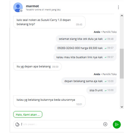 New Seal Noken As Suzuki Carry 1.0 Kode 257