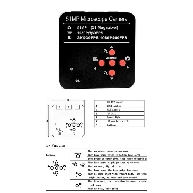 Kamera Mikroskop Hdmi 51Mp