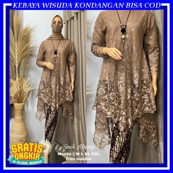 Baju Lamaran Wanita Modern Terbaru Lengan Pendek Atasan Kebaya Wisuda Modern Hijab Remaja Terkini Ba