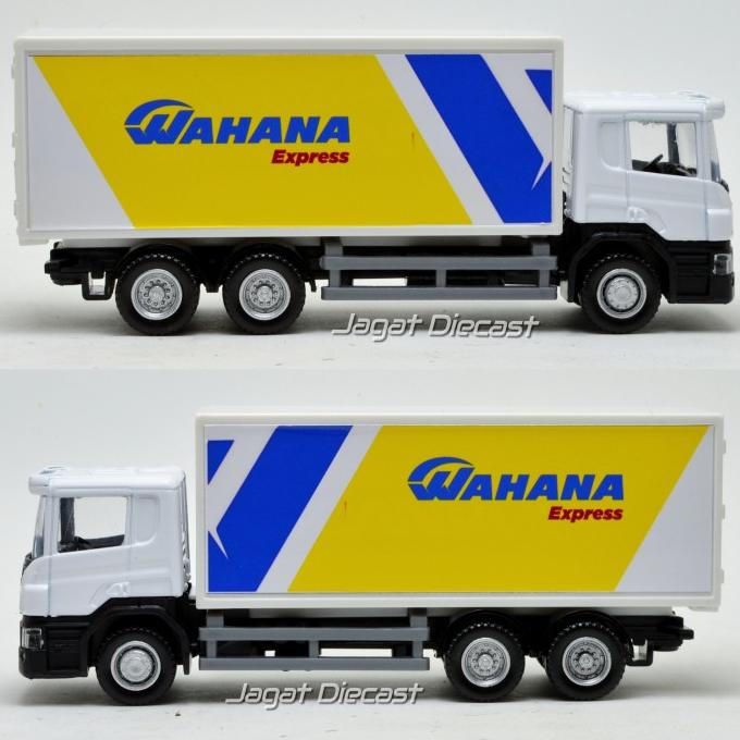 Uni Car Scania Mainan Truk Kurir DHL JNE Sicepat Wahana Anteraja JNT 3