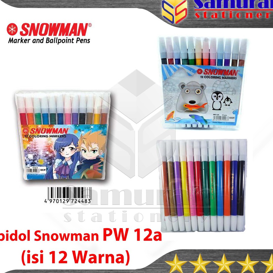 

RWSK0820 8.8 Spidol Kecil Snowman 12 Warna ( Set ) / Marker 12 Colours