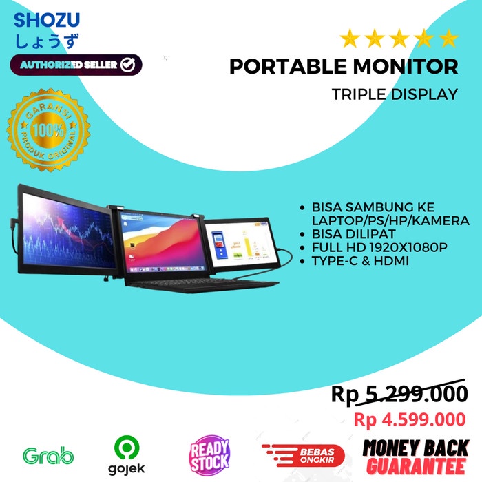 Best Seller Portable Monitor Triple Display Fhd 1920X1080 Original