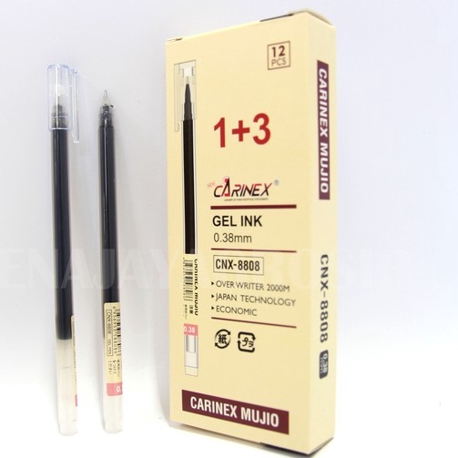 

✮ XC 3715 BOLPEN CNX MUJIO PULPEN SEKOLAH KANTOR 0.38mm TRANSPARAN isi 12 pcs PENA CNX8808 MURAH Free Ongkir パ