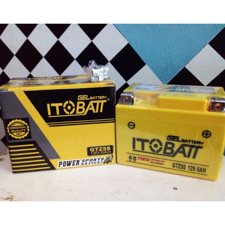 Terbaru.. AKI MOTOR GEL ITOBATT GTZ5S 12V5AH