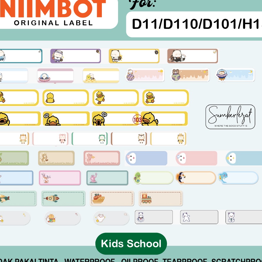 

Original Kids School Series Stiker Niimbot D11 D110 D101 H1S Label Sticker Refill Niimbot serbuuu !