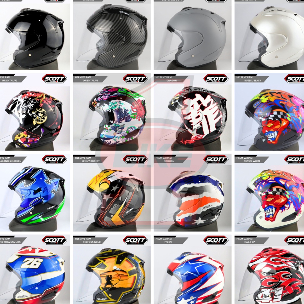 MURAH BANGET (GRATIS STIKER) HELM SCOTT RAM 4/ R5 HELM HALF FACE + FREE STIKER / HELM HALF FACE / SC