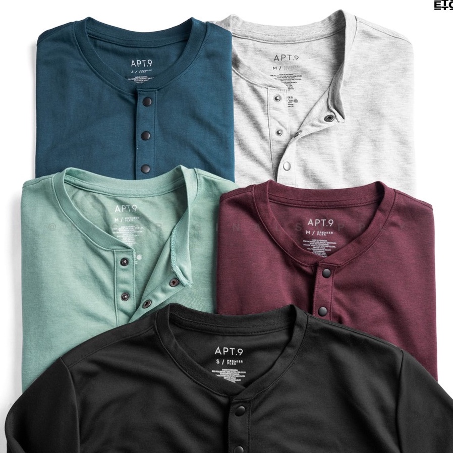 Promo APT.9 Premier Flex Longsleeve Henley Shirt