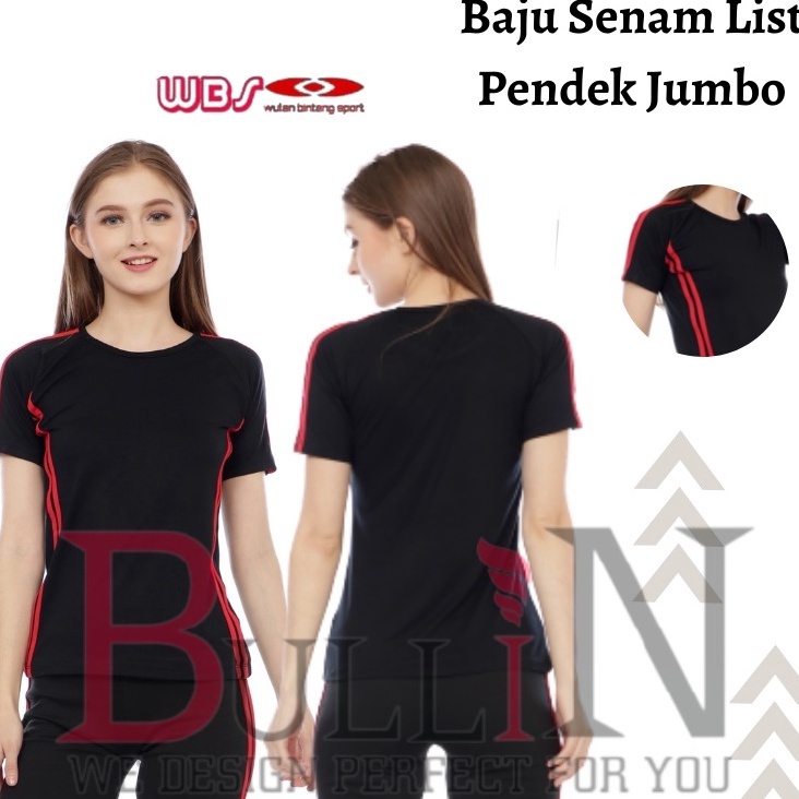 Sale.. Baju olahraga jumbo wanita list/Baju Running/Gym