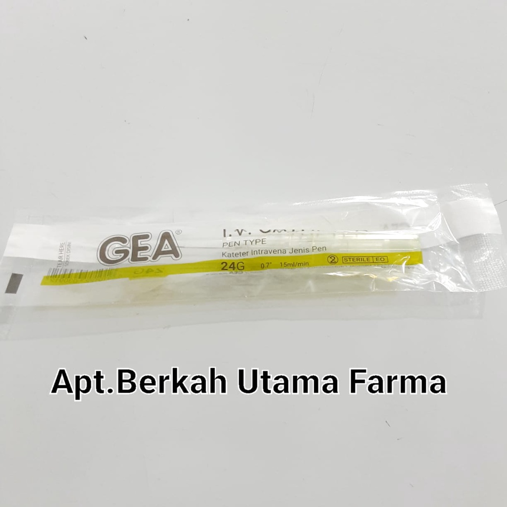jarum infus 24 Gea /Abocath / Catheter Gea 24 (KUNING)