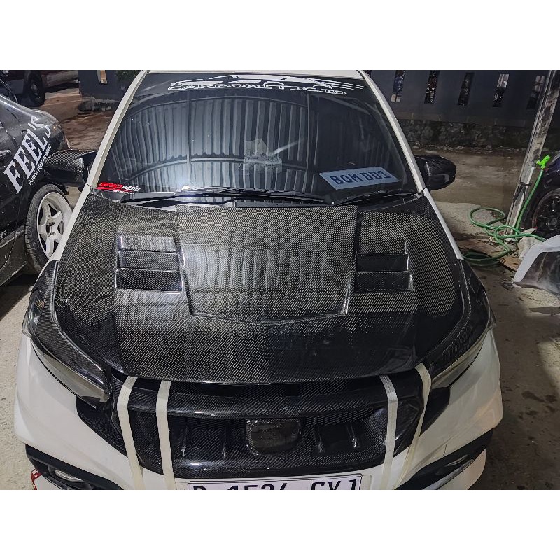 kap mesin brio facelift carbon