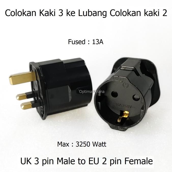 Terbaik Colokan Over Steker Kaki 3 Uk Plug Fused To Eu Lubang Kaki 2 16A 250V Pengiriman Cepat