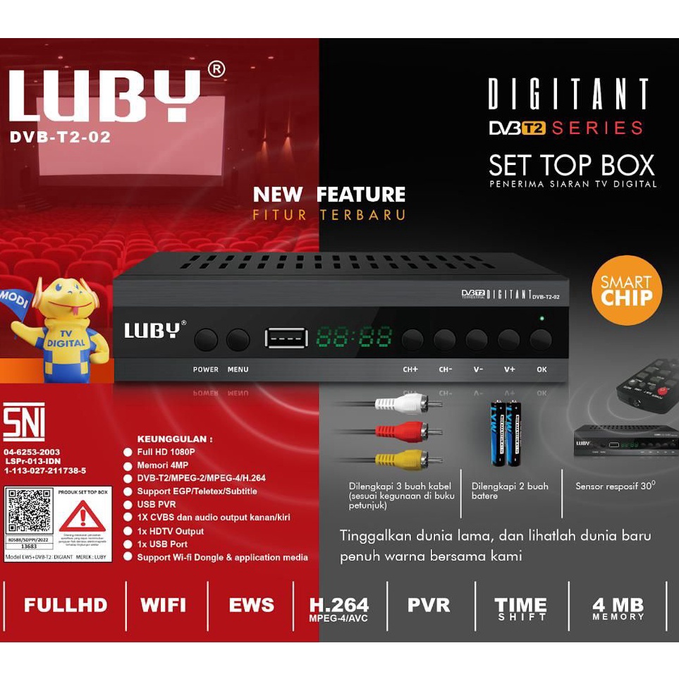 Bestseller Set Top Box Luby DVB T2 02 TV Siaran Digital Receiver STB BISA Youtube s Terbaru ♦.