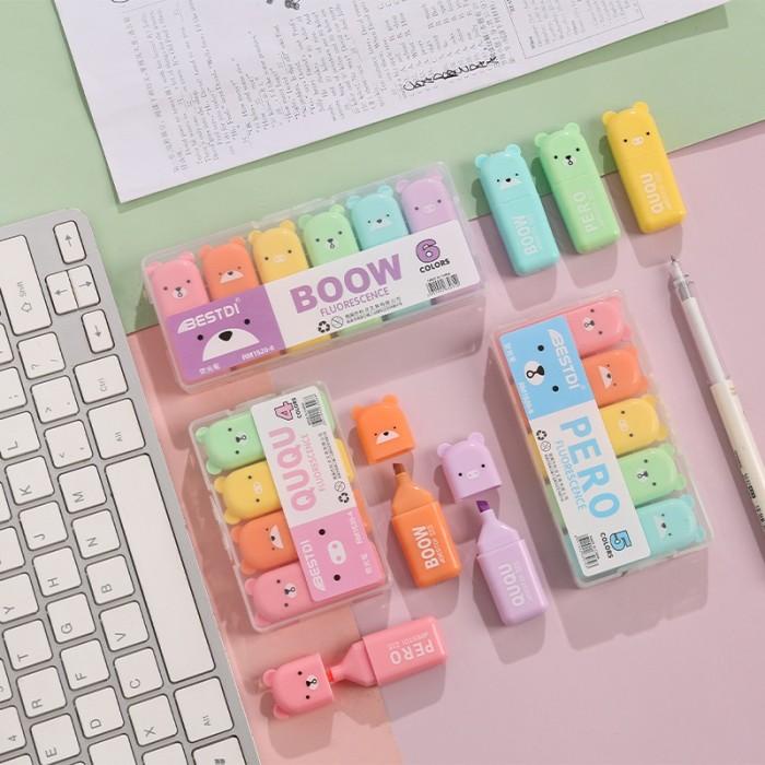 

4 / 5 / 6PCS / SET PEN HIGHLIGHTER MINI WAR PASTEL TURAL