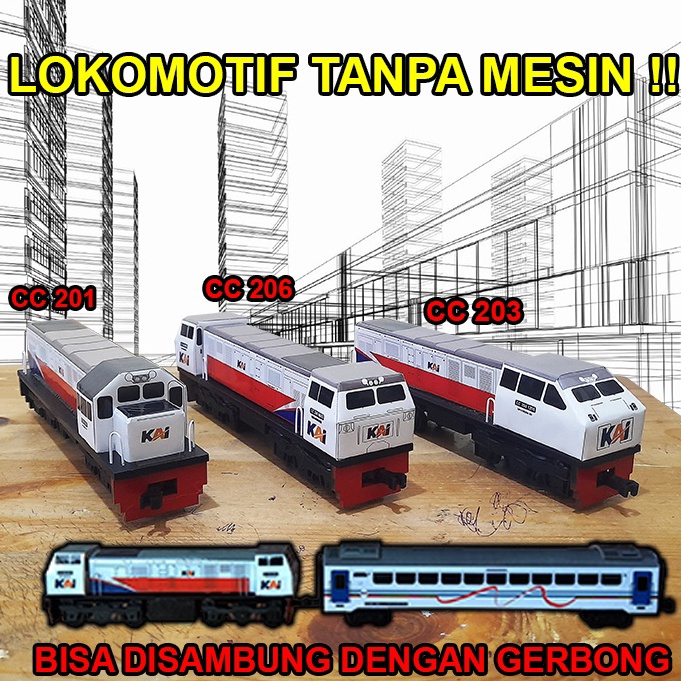 TERBARU. Kereta Api Indonesia - Lokomotif Kereta Api (Handmade)