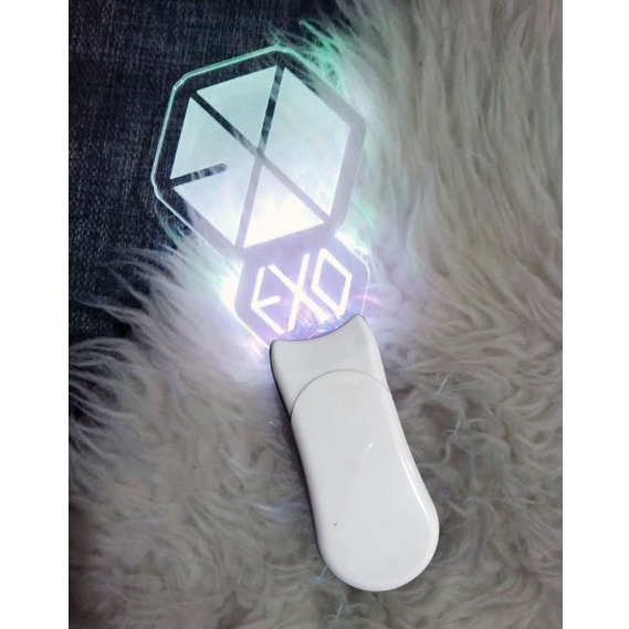 HARGA TERMURAAH. LIGHTSTICK FANMADE MULTI COLOUR HANDLE PUTIH  BISA CUSTOM KPOP BTS BLACKPINK NCT AS
