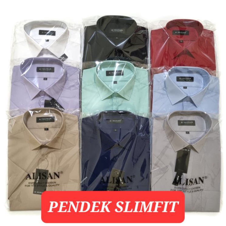 KEMEJA ALISAN  LENGAN PENDEK SLIMFIT  .