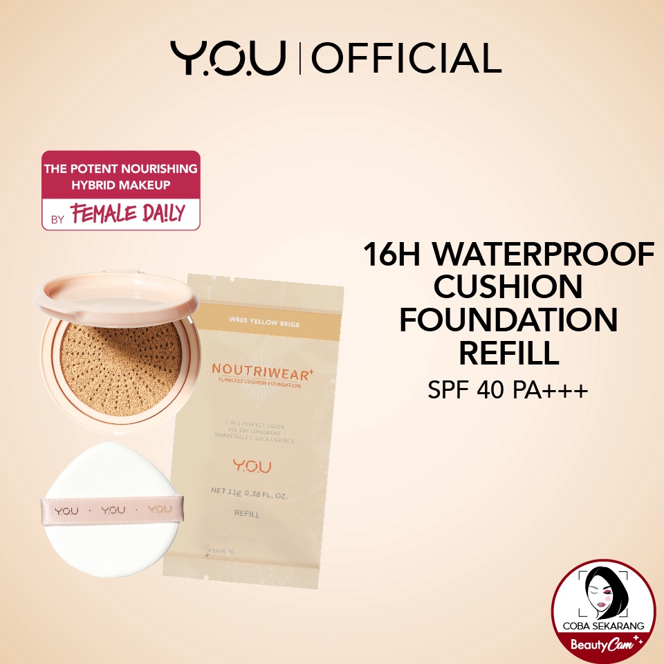 id Xx4X8 YOU Noutriwear+ Flawless Cushion Foundation Refill Only  | Nourishing | Poreless Full Cover
