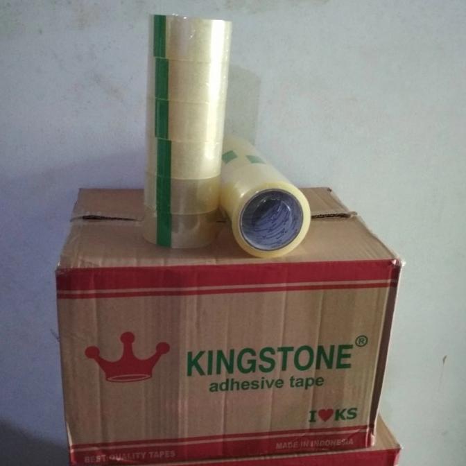 

+%+%+%] Lakban packing warna Bening isi 6pc