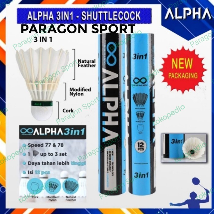 Terlaris Shuttlecock Alpha New Eco 3 In 1 / Alpha Back / Alpha Eco / Alpha