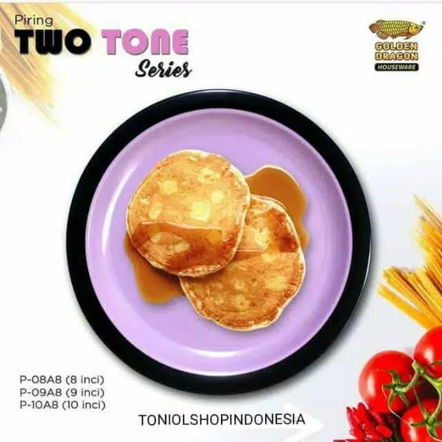 (Promo) | Piring Makan 10 Inch | Piring Melamin Dragon| Piring 2 Warna - Ungu