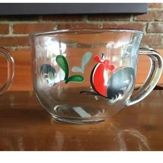 Cangkir Ayam Kaca Bening Gagang Gelas Ayam Cangkir Teh Tea Kopi Panas Cangkir Motif Ayam Bening Saji