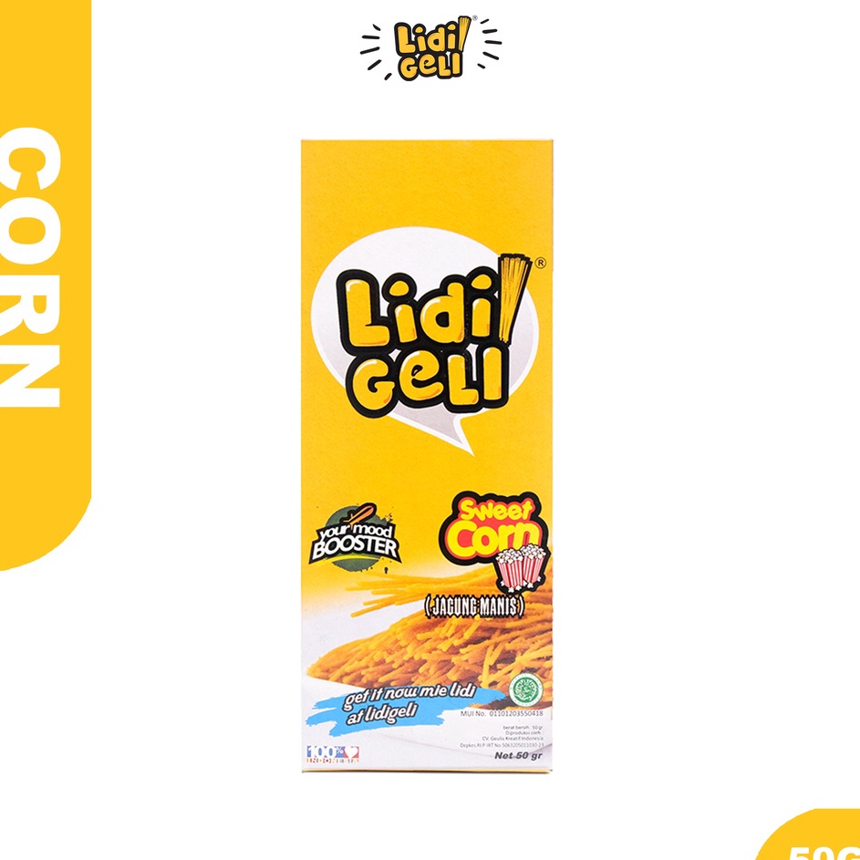 

Produk Keren Lidi Geli - Mie Lidi Rasa Sweetcorn 50gr