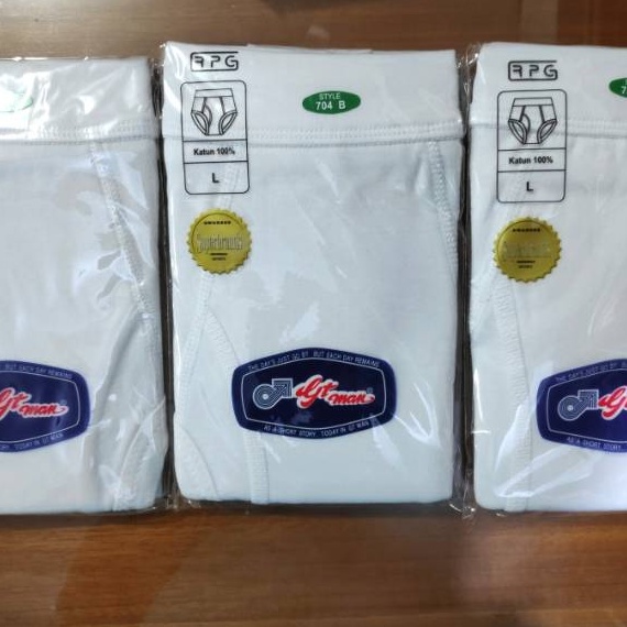 Pasti Murah CELANA DALAM GT MAN PUTIH 704 B  PUTIH KATUN  / CD GT MAN PUTIH 704B PUTIH , PASTI ORI, 