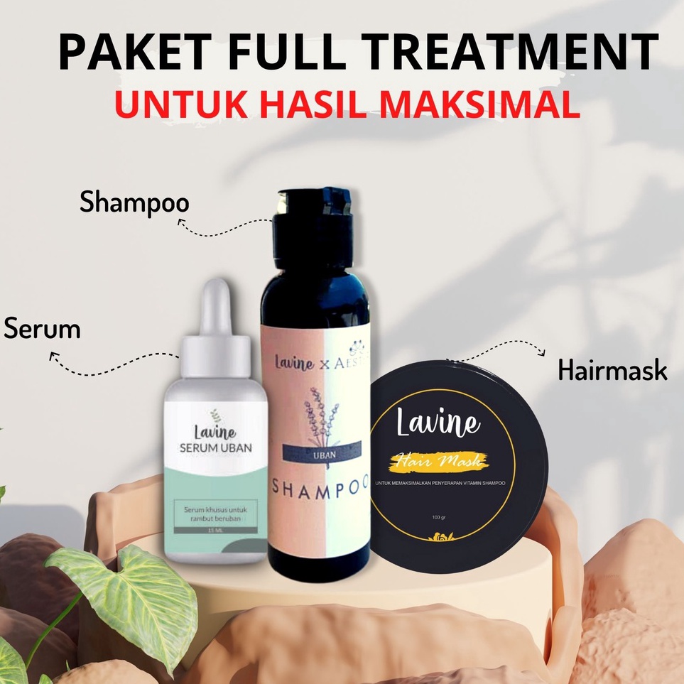 LKVL9555 Terbaru [BELI 1 GRATIS 1] Lavine Shampoo dan Lavine Serum Uban - Penghilang Uban permanen s