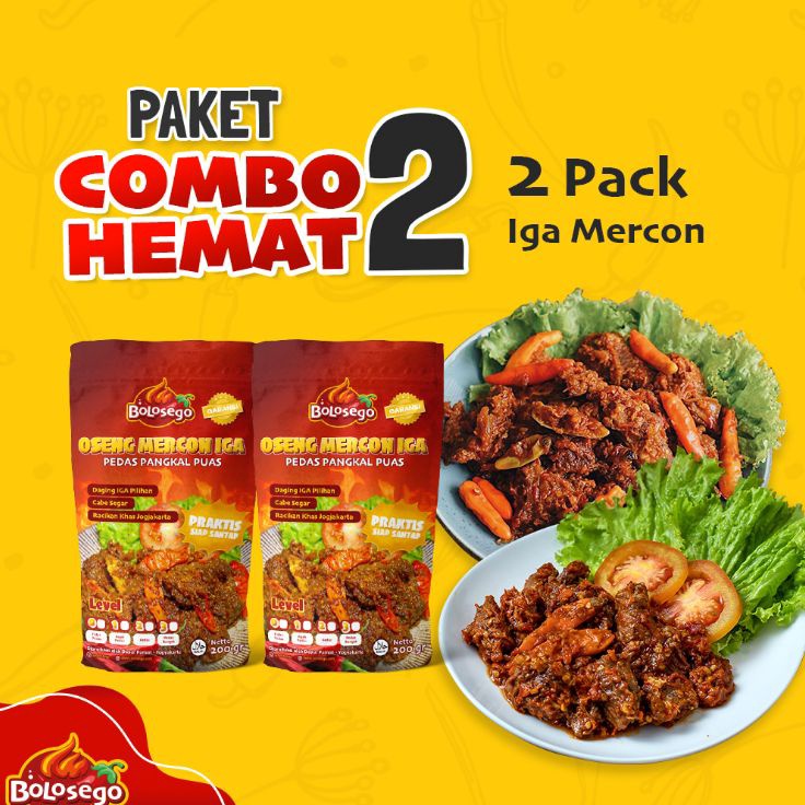 

NBKF2634 ✔✔SALE✔✔ BERGARANSI! COMBO HEMAT 2 (2 PACK OSENG MERCON), FULL IGA SAPI. @200 GRAM.HALAL- BOLOSEGO