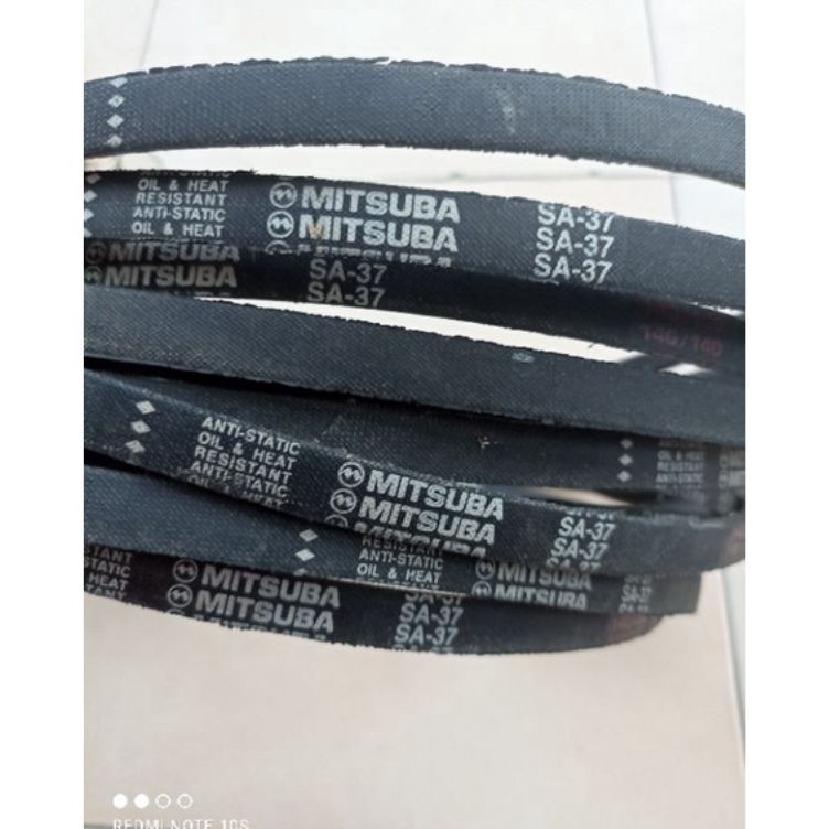 ➧LKt Vanbelt Fan Belt Tali Dinamo Mesin MITSUBA ukuran SA-37 bahan Karet Solid dan Awet.original Mit