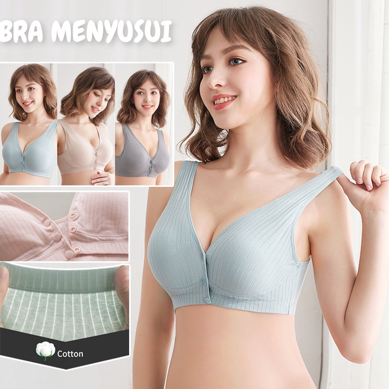 TERBARU Bra Menyusui Tanpa Kawat Bra Jumbo Push Up Bra Kait Depan Nursing Bra Menyusui Busa Bh Menyu