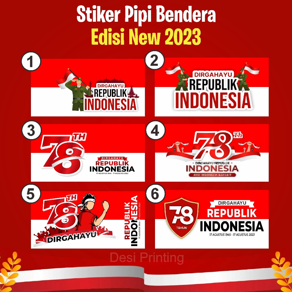 

YPYT4968 TERBARU Stiker Pipi Bendera Merah Putih 2023 Per 50 Pcs (PREMIUM)