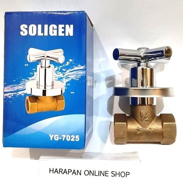 Stop Kran Tanam Kuningan 1/2" Soligen / Shower Tanam / Stop Keran
