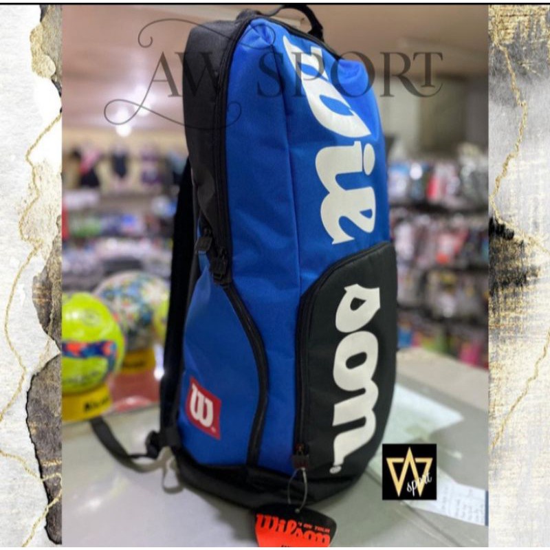 XYY TAS RANSEL TENIS WILSON PANJANG / TAS TENIS / TAS RAKET WILSON BIRU HF5