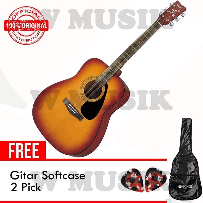 Yamaha Gitar Akustik Folk F-310 F310 F 310 F310Tbs + Softcase & 2 Pick