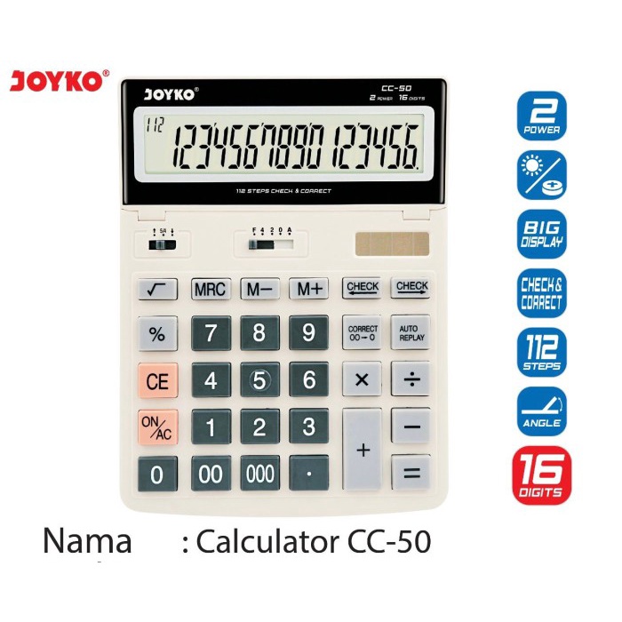 

Kalkulator Joyko Cc-50 16Digits