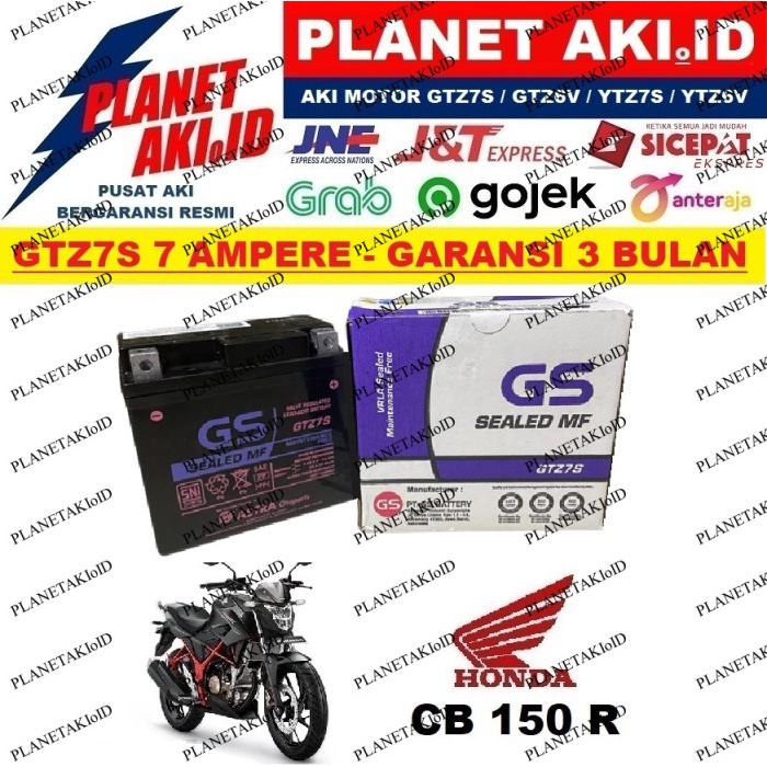 Aki Motor Honda Cb 150 R Gtz7S Gs Y Accu Kering Mf