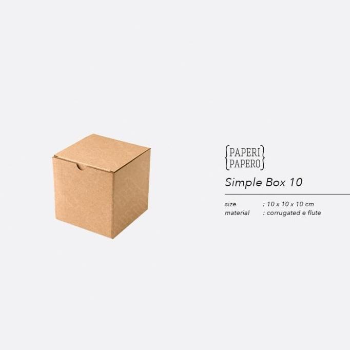 

`````````] Simple Square Box - Boks Kardus Kotak Mug / Gelas / Hampers (10x10x10)