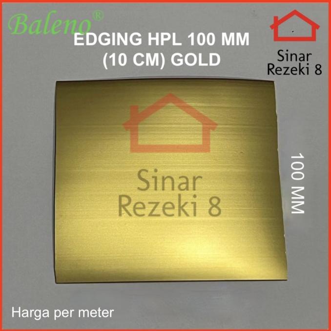 Produk Unggulan] Edging HPL GOLD 100 MM / Emas Pinggiran Meja Kayu Woodgrain taco PVC