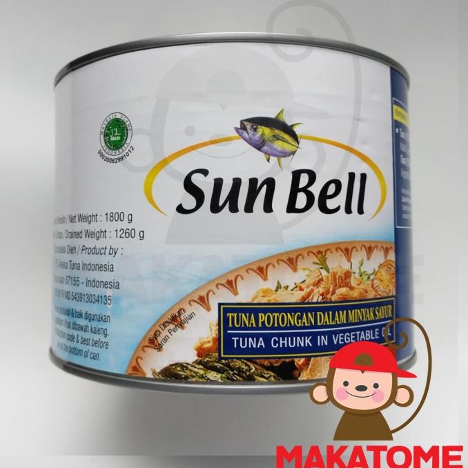 

Sunbell Tuna Chunk in Vegetable Oil 1800gr ikan kaleng 1800 gr 1,8kg