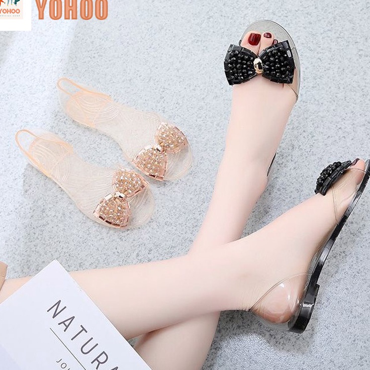 Sepatu Wanita Sendal Wanita Kekinian Flat Jelly Shoes Import Sepatu Jelly Sepatu kaca transparan juc