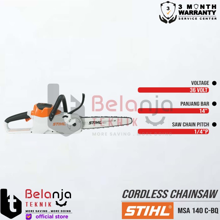 STIHL Mesin Potong Kayu Baterai MSA 140 C-BQ Cordless Chainsaw 14" SET keren