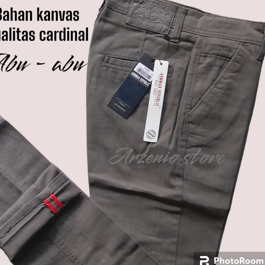 HKRY3154 [KODE 77]  Celana Panjang Pria Chinos Premium Original 100% bahan kanvas Dicker arman republic Jumbo 27 Sampai Big size 44