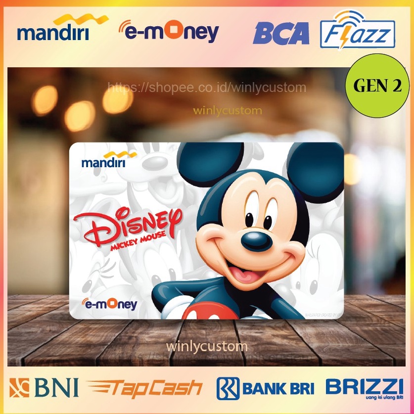 Pasti Puas KARTU EMONEY E TOLL ANIME MICKEY MOUSE DISNEY E MONEY MANDIRI FLAZZ BCA GEN 2 BNI TAPCASH