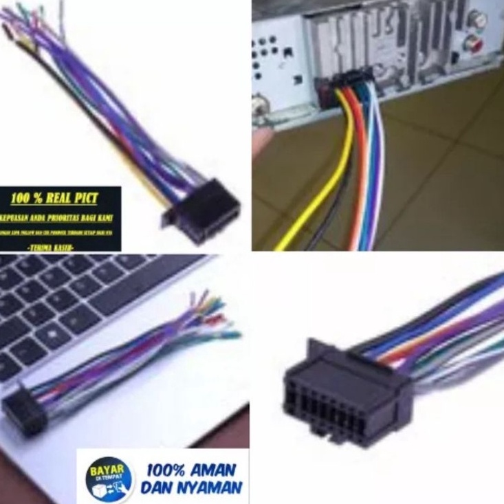 ➢ Kabel Soket PNP 16 PIN untuk Head Unit Pioneer Seri DEH dan DXT Tape Mobil Pioneer 2012 ke atas ✼ 